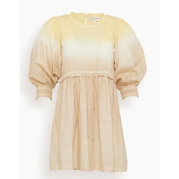 APIECE APART Aldea Smocked Mini Dress in Soft Dip Dye NWT Organic Cotton Size XS - Picture 5 of 11